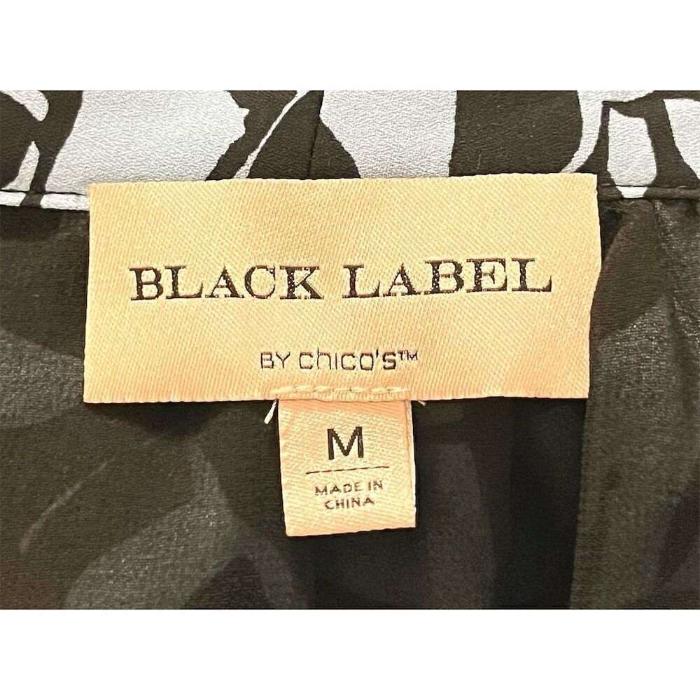 Chico's Black Label Floral Ruffle Midi Button Up Dress M Garden Girl Workwear - Picture 10 of 11